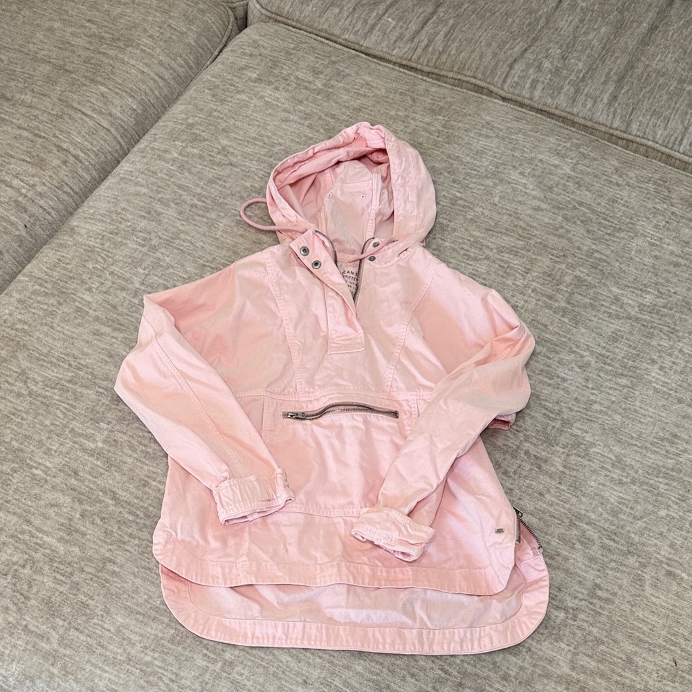 American Eagle Outfitters Light Pink Hooded Jacket
